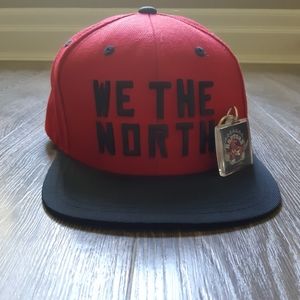 American Needle NBA Toronto Raptors Hat and Vintage keychain. Red + Black